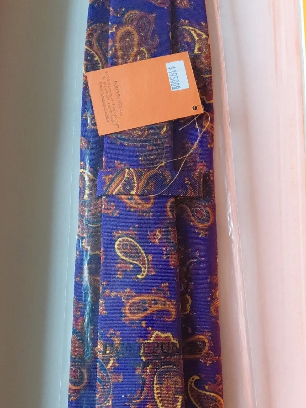 Men's Purple Paisley Tie with Gold Accents